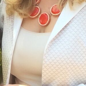 Banana Republic Gold and Red Statement Necklace